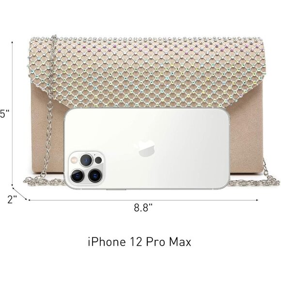 Women's Sparkle Rhinestone Evening Purses Clutch Bags for Prom Cocktail Party - Picture 4 of 5